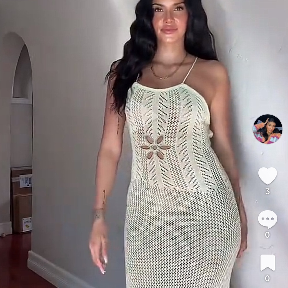 Elegant Cream Knit Dress